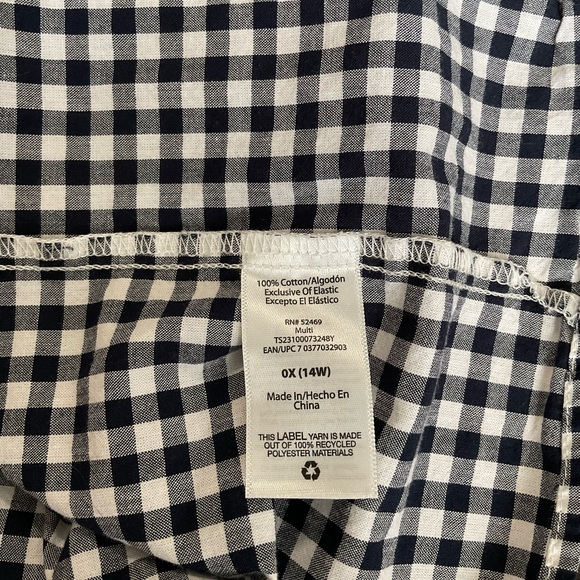 Terra & Sky navy and white babydoll top. Size 0X/14W - Picture 6 of 6